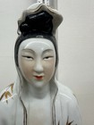 Vintage Chinese Porcelain Quan Guan  guanyin  Statue   Tall Figurine  Hand Paint