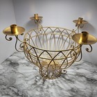 Vintage Iron Candle Holder Bowl Elegant Decor Centerpiece Dinner Party Basket