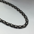 Men s Jewelry Stainless Steel Silver Black Byzantine Chain Necklace bracelet Set
