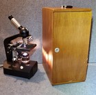 Fisher Scientific 1000x Luminated Compound Microscope 4 Objectives Dovetail Case