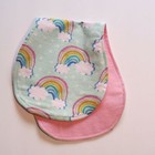 Baby Flannel Burp Cloth Contoured Cotton Double Layer Handmade Rainbows