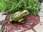 70   s Arnels Xl Green Ceramic Frog Toad Garden Statue Figurine App  12  X 7  X 9 