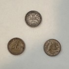 Canada 10c 80  Silver Coins Lot Of 3 Circulated Uncertified 1920  1942  1952 