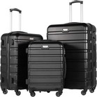 Luggage 3 Piece Set Suitcase Spinner Hardshell Lightweight Tsa Lock Black  20   