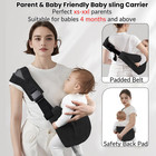 Baby Sling Carrier  Toddler Carrier  Adjustable Portable Ergonomic Support Light