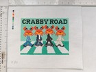 Crabby Road Needlepoint Canvas   Beatles Parody Crab Design   Funny Handpainted