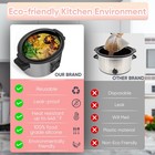 Reusable Silicone Slow Cooker Liners Fit For 6qt-8qt Crock Pot Divider Insert