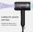 Professional Ionic Hair Dryer With 2 Concentrator Nozzle And 1 Diffuser  black 