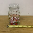 Vintage Strawberry Shortcake Glass Canister Jar   Lid 1981   26 Oz  7   rare  