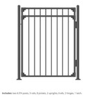 Xcel 4 w X 5 h Gate Kit Black Ornamental Steel 3 Rail Flat Top And Bottom