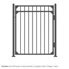 Xcel Black Steel Anti-rust 3-rail Fence Gate 4ft W X 5ft H