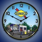 New Sunoco Station 2 Retro Advertising Led  Lighted Clock - Free Shipping 