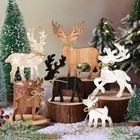 6 Pcs Christmas Table Decoration Wooden Farmhouse Table Centerpieces Rustic Elk