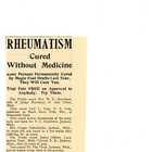 1903 Antique Print Ad Quack Medicine Rheumatism Cured Magic Jackson Mich 