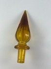 Vtg Mcm Empoli Glass Stopper Only Flame Style Amber Genie Bottle Decanter 6 5 