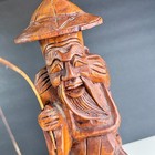 Vintage Hand Carved Wood Asian Fisherman Sculpture Figure 16 
