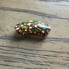 Rare African Millefiori Trade Bead Elbow Venetian Antique Green Rusty Red