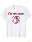 Men s  i m Broken  Skull Graphic T-shirt - 100  Cotton Crew Neck Tee