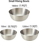 Stainless Steel Mixing Bowls-3 Packs Small Thicker Stainless Steel Flat Bottom