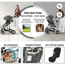 3-in-1 Convertible Baby Stroller With Big Seat And Adjustable Canopy  24 Pound
