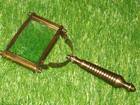 Antique Brass Vintage Nautical Rectangular Magnifier Glass Reading Magnifying