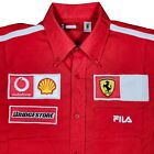 Fila Scuderia Ferrari Vodafone F1 Formula 1 Racing Red Button-up Shirt Sz Lg B