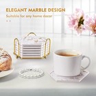 Marble Gold Coasters For Drinks Absorbent With Cork Luxury White Gold Marble 04