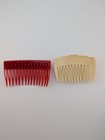 Vintage Hair Combs Painted Flowers Red Cream Comb French Clip Set Of 2 