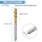 4pcs - Spiral Flute Thread Taps 10-32 Unf H2 Screw Threading Tap Titanium Coated