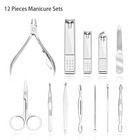 Manicure  Pedicure Kit  Nail Clippers Set Of 12pcs  Professional Grooming Kit  N