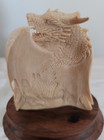 Vintage Hand Carved Dragon Lady Figurine - Made In Indonesia 3in