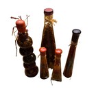 Oil Vinegar Infused Vintage Red Green Pepper Decorative Kitchen Glass Bottle
