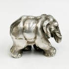 Silver Elephant Figurine Marked Russian Julius Rappoport Red Eyes 20th Century