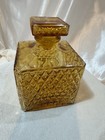 Retro Mcm Amber Decanter Vintage Glass Decanter Elegant Liquor Bottle