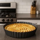 Space Home - Quiche Lorraine Deep Dish Pie Pan - 9 44 Inch Tart 9 44   Gray
