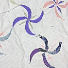 Colorful Twirling Leaves Cotton Fabric Patchwork Quilt Top topper queen Size