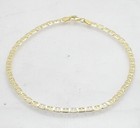 9  Italian Solid Mariner Ankle Bracelet Anklet 14k Yellow Gold Plated Silver