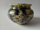 Vtg Hand Glazed Ceramic Pot Vase 3  Planter Signed Gc 9 161