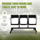 400 Lbs Single-tier Folding Table And Chair Cart With Weatherproof Cover   Cords