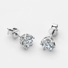 5mm Round Cut Real Moissanite Stud Earrings Men Women 925 Silver Platinum Plated