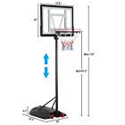 Portable Basketball Hoop Outdoor Goals System Adjustable W pvc Backboard Wheels 