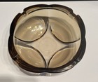 Amber Ashtray Italy Glass Art Deco Mcm Brown Mid Century Vintage