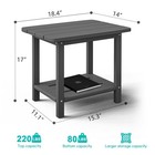 2-tier Outdoor Side Table Hdpe Patio Table Weather Resistant