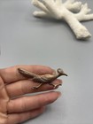 Vintage Figural Animal Solid Copper Roadrunner Bird Brooch Pin  z202