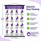 Tai Chi Chair Workout Chart For Seniors - Chair Tai Chi Exercise Poster For Begi