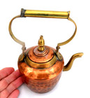 Vintage Hand Hammered Heavy Copper   Brass Teapot    2 Cups