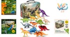 12-piece Dinosaur Toy Set For Kids Ages 3-7 With Storage Box  Realistic 7-inc   