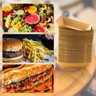 1 2lb Heavy Duty Disposable Brown Kraft Food Tray Hot Cold Basket