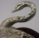 Good Size Novelty Solid Silver Swan Pincushion Sewing Needlework 1920 Egypt 76g