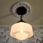 Antique Vintage 1940 s 1950 s Art Deco Glass Globe Shade Ceiling Light Fixture